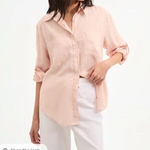 NWT Gil Linen Shirt size XS light coral runs large. Veronica Beard. $348